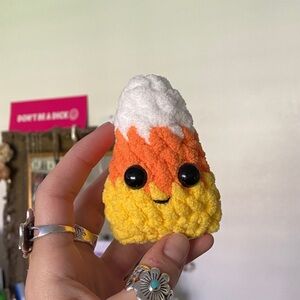 🕷️ Plush Candy Corn Crochet Toy or Decoration